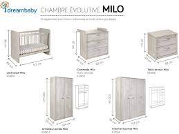 chambre evolutive 3 pieces avec armoire 2 portes milo dreambaby