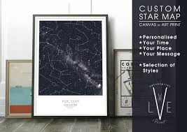 Custom Star Map Print Night Sky Print Star Chart Poster Or