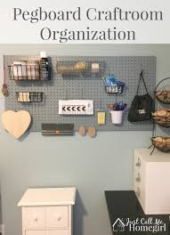 A pegboard is a great way to stay organized, whether you're at home or at work. Pegboard Craft Room Organization Just Call Me Homegirl