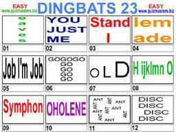 Dingbats word game answers and solutions dingbats game solutions all levels and hints are available on one page. Dingbats