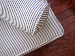 Piped Daybed Mattress Cover Blue Ticking Stripe Slipcover Etsy Daybed Covers Daybed Mattress Cover Daybed Mattress