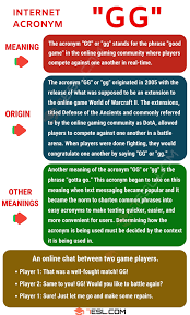 Gg Meaning What Does Gg Mean With Useful Conversations 7 E S L Meant To Be Common Phrases English Lessons