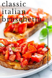 Ah bruschetta, one of the best ways to enjoy the bounty of summer. Italian Bruschetta Al Pomodoro Bruschetta Italian Antipasto Recipes Italian Bruschetta
