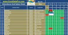 10 Best Payroll Images Attendance Register Payroll Excel Templates