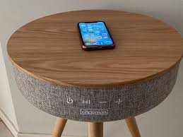 Just press a button, placed on the long side. Dakota Side Table Is Functional Furniture It Has A Bluetooth Speaker And Chargers Onboard Tech Guide