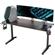 Some details on how to make a pretty cool table top for not that much money.here is a link to the led light strips. Eureka Ergonomic Gaming Computer Desk 55 Inch Home Office Gaming Pc Table With Rgb Led Lights Free Mouse Pad Controller Stand Cup Holder Headphone Hook Black Walmart Com Walmart Com