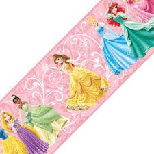 Purple & white disney princess silhouette toile wallpaper border zb3433bd. Disney Princesses Prepasted Wall Border True Princess Within Pink Wallpaper Border