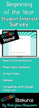Back To School Student Interest Survey This Google Forms Resource Includes 15 Prompts For Student Interest Survey Google Forms Google Classroom Middle School