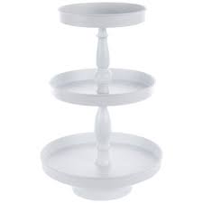 Farmhouse tiered tray with beads home decor, round 2 tier tray cupcake server, kitchen tiered tray decor, two tier tray with beads for the coffee table, 2 tiered tray this versatile decorative tray includes two tiers and a sturdy metal construction with a distressed white finish for a vintage vibe. White Three Tiered Metal Tray Hobby Lobby 1738178