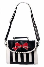 Black And White Striped Purse With Red Bow Lola Ramona Girly Black White Striped Red Bow Handbag Tassen Tasje