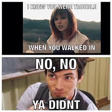 I Knew You Were Trouble When You Walked In Meme Pll Ezra Pretty Little Liars Little Liars A Pll