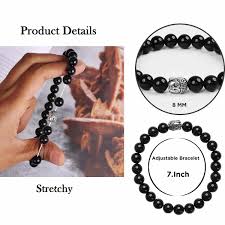 Buddha-Armband aus Rosenquarz und Lavastein