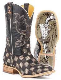 Maybe you would like to learn more about one of these? Tin Haul Men S Gunslinger Checkered Cowboy Boots Square Toe Sheplers