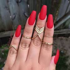 Combine the red shade with white and add up floral prints along with rhinestones and glitters to get a glamorous look. Image Result For Red Acrylic Nails Red Matte Nails Red Acrylic Nails Coffin Shape Nails