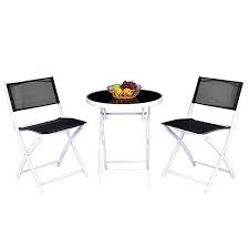 Bistro Table And Chair Set Giantex 3 Pcs Folding Bistro Table Chairs Set Garden Backyard Patio Outdoor Furniture Black Bistro Table Set Backyard Patio Furniture Bistro Patio Set
