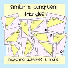 A) corresponding sides are in the same ratio b) corresponding angles are equal 3.all regular polygons having the same number of sides are always similar 4.all squares and equilateral triangles are similar. Similar And Congruent Triangles Worksheets Teaching Resources Tpt