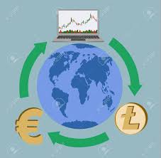 Trading And Exchange Anywhere In The World Laptop And Litecoin