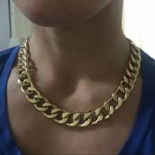 H&M | Jewelry | Yellow Gold Tone Large Cuban Link Collar Necklace | Poshmark
