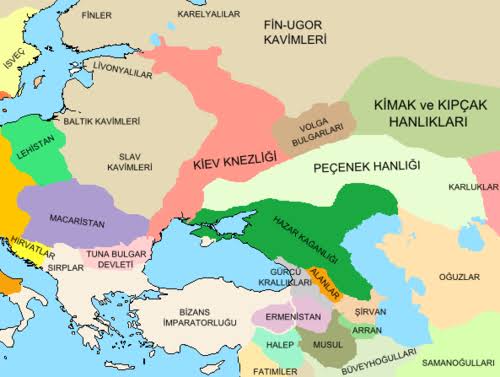 Kafkasya ve Hazarlar haritası ile ilgili görsel sonucu"