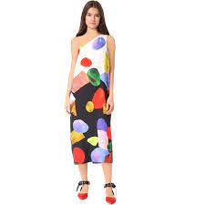 Mara Hoffman Patsy Dress 400 Liked On Polyvore Featuring Dresses White Multi Polka Dot Dress White One Shoulder Dres Fashion Mara Hoffman Dress Dresses