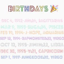Bts Birthdays And Zodiac Signs Bts 2020