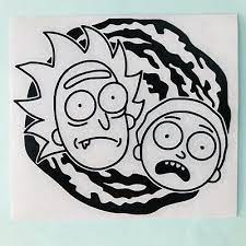 5 X 45 Rick And Morty Vinyl Glossy Black Decal Sticker New Ebay Rick And Morty Tattoo Rick And Morty Drawing Rick And Morty Stickers