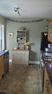Dulux Overtly Olive Sideboard And Plate Rack Annie Sloan Country Grey Living Room Kitchen Living Room Kitchen Paint Ideas Kitchen Room
