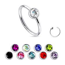 Weitere ideen zu nasen piercing, piercing, nasenpiercing. Nasenpiercing Ring Silber Kristall