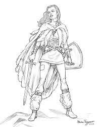 Warrior Girl Warrior Drawing Warrior Girl Coloring Books