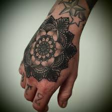 I Like This Geometric Flower Tattoo Design Though Probably Wouldn T Get It On My Hand Geometric Flower Tattoo Body Art Tattoos Mandala Hand Tattoos