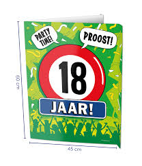 Raambord 18 Jaar Verjaardag 60x45cm Feestbazaar Nl