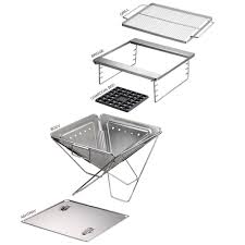It comes in two sizes, with the larger version weighing in at just 3.3 pounds. Camping Moon Bbq Stainless Steel Portable Folding Fire Pit Snowys Outdoors
