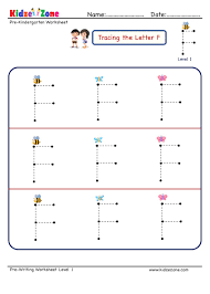 letter f tracing worksheet big font kidzezone