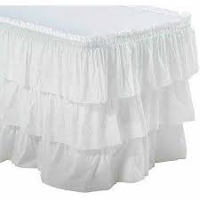 3 Tier Ruffled Table Skirt White Walmart Com Table Skirt Table Covers White Table