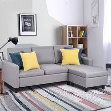 New Shintenchi Sectional Sofa Couch Convertible Chaise Lounge Modern Sofa Set Living Room L Shaped Couch Linen Fabric Small Space Grey Online Shopping T In 2020 Sectional Sofa Couch Grey Furniture