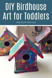 Use a cedar fence picket. Easy Diy Kids Birdhouse Art For Toddlers Abbotts At Home