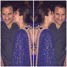 Kareenakapoor Plants A Kiss On Saifalikhan S Cheeks As The Nawab Of Pataudi Can T Stop Smiling Kareena Kapoor Wedding Romantic Pictures Wedding Anniversary