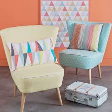 Fauteuil Vintage A Motifs En Coton Jaune Scandinave Maisons Du Monde Vintage Interieur Meubelstoffen Interieur