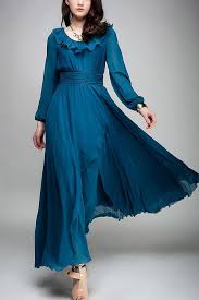 Fabulous Long Sleeves Chiffon Dress Oasap Com Long Sleeve Chiffon Dress Chiffon Long Sleeve Chiffon Dress Long