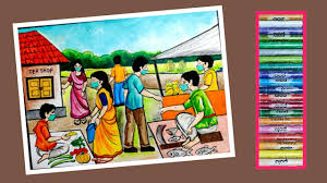 Now i want to learn 2d as well. How To Draw A Market Village Market Scenery Drawing Ruprekha Art Youtube