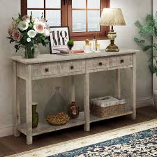 No matter how fabulous that vintage sofa or vintage table is, if it won't fit up the stairs, just leave it. Retro Console Table Sofa Table For Entryway With Drawers And Shelf Living Room Sideboard Grey Wash Buy Online In Angola At Angola Desertcart Com Productid 169264963