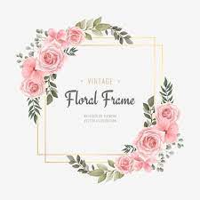 Watercolor Floral Flower Frame Golden Background Floral Clipart Pattern Flower Png And Vector With Transparent Background For Free Download Watercolor Flower Vector Flower Frame Flower Drawing