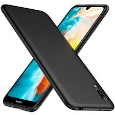 CoolGadget Silikon Hülle für Huawei Y6 2019 Schutzhülle matt schwarz Backcover Handy Case, schwarz