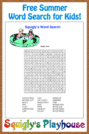 Squigly S Water Fun Word Search Word Puzzles For Kids Word Games For Kids Summer Words