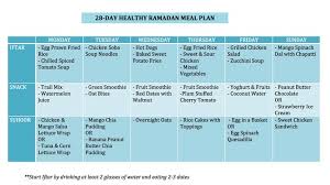 28 Day Ramadan Meal Plan