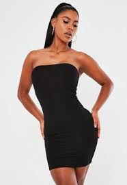 Buy missguided women's black basic bandeau bodycon mini dress. Black Bandeau Bodycon Midi Dress Missguided
