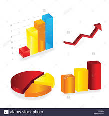 A Colorful 3d Chart Graph High Resolution Render Stock