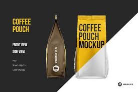 Coffee Pouch Front And Side Views In 2020 Side View Mockup Design Mockup