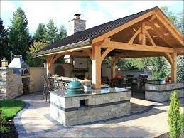 The bar top height is 42″. Covered Outdoor Kitchen Ideas Outdoor Kitchen Grills Covered Outdoor Kitchen Structures Buildin Outdoor Kitchen Decor Outdoor Entertaining Area Outdoor Kitchen