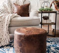 Brown is a rich and warm color when it comes to living room furniture and ottomans. How To Upholster An Ottoman In Faux Leather Diy Beautify Creating Beauty At Home